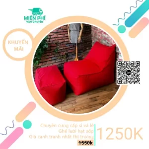 Ghế lười hạt xốp sofa màu đỏ năng động GL146
